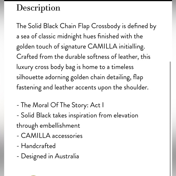 🖤💛NWT CAMILLA GOLD CHAIN FLAP CROSSBODY BAG IN SOLID BLACK WITH GOLD HARDWARE - Picture 7 of 16